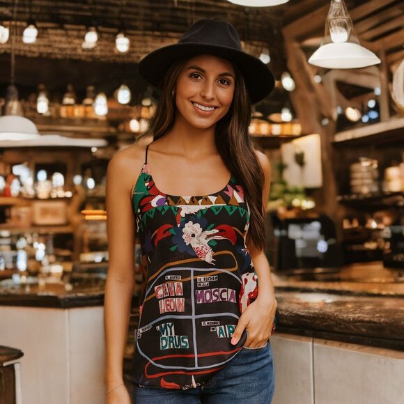 Scotch & Soda Le Jardin D' Apus Open Back Blouse Sleeveless Multicolor RARE Top - Picture 1 of 13